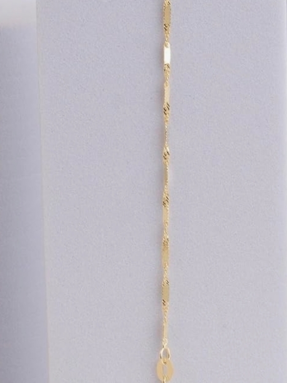 NIB 14K Solid Yellow 1mm Singapore Bar Chain 20" - Picture 8 of 14